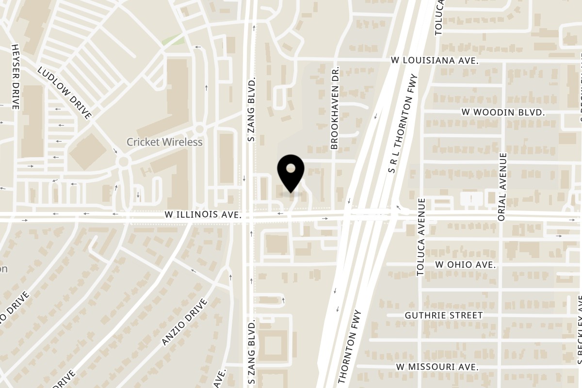 Map showing the location of Family Pancake House on 425 W Illinois Ave in Dallas